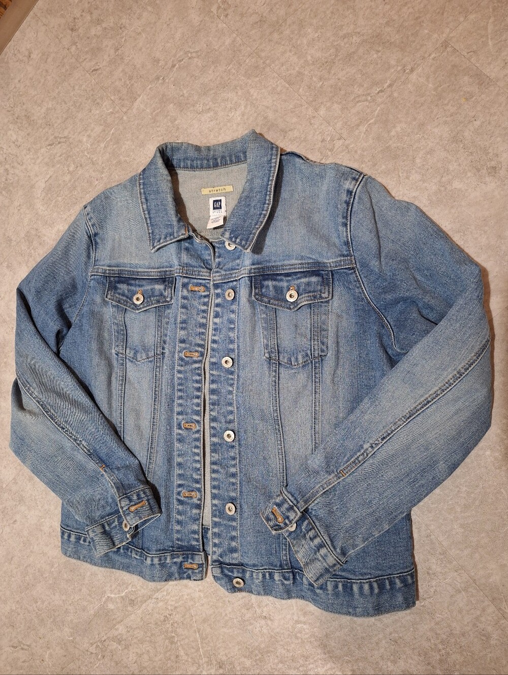 Gap Stretch Light Blue Denim Jacket - Womens XL